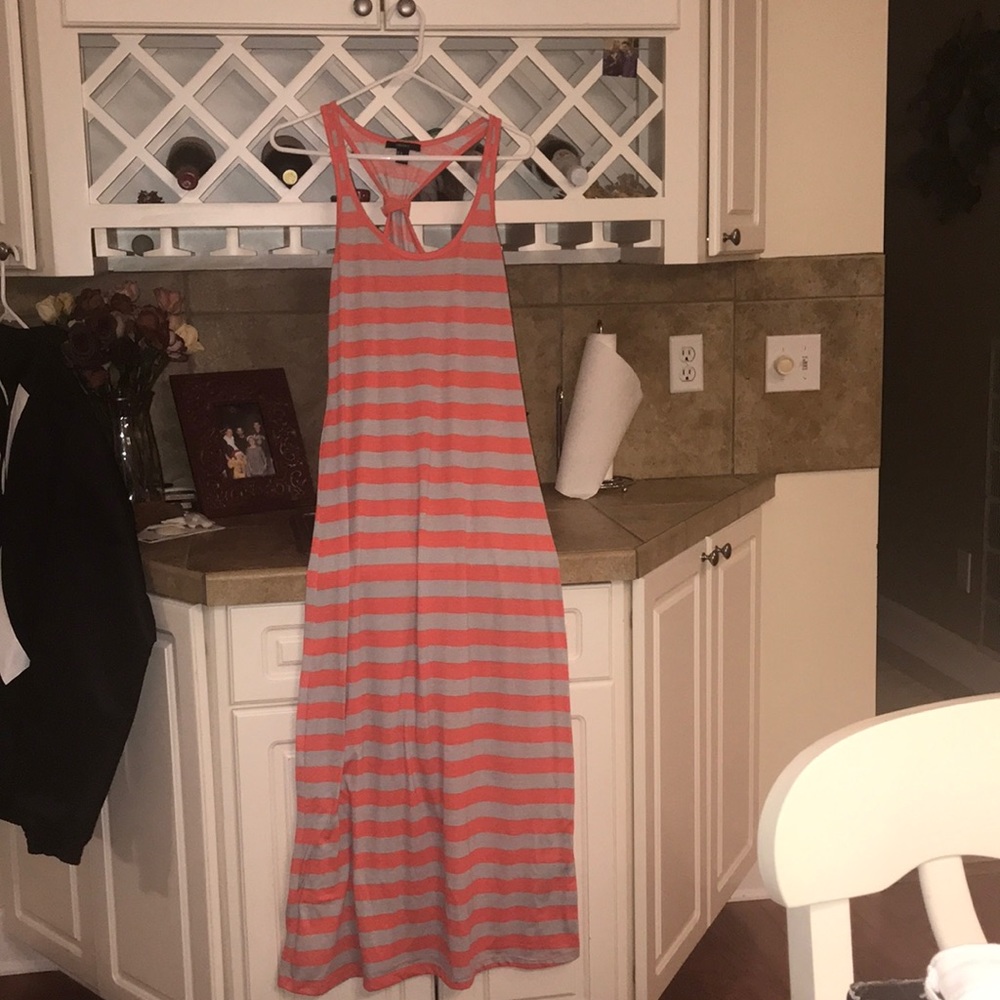 Cream and Pink Stripped Dress